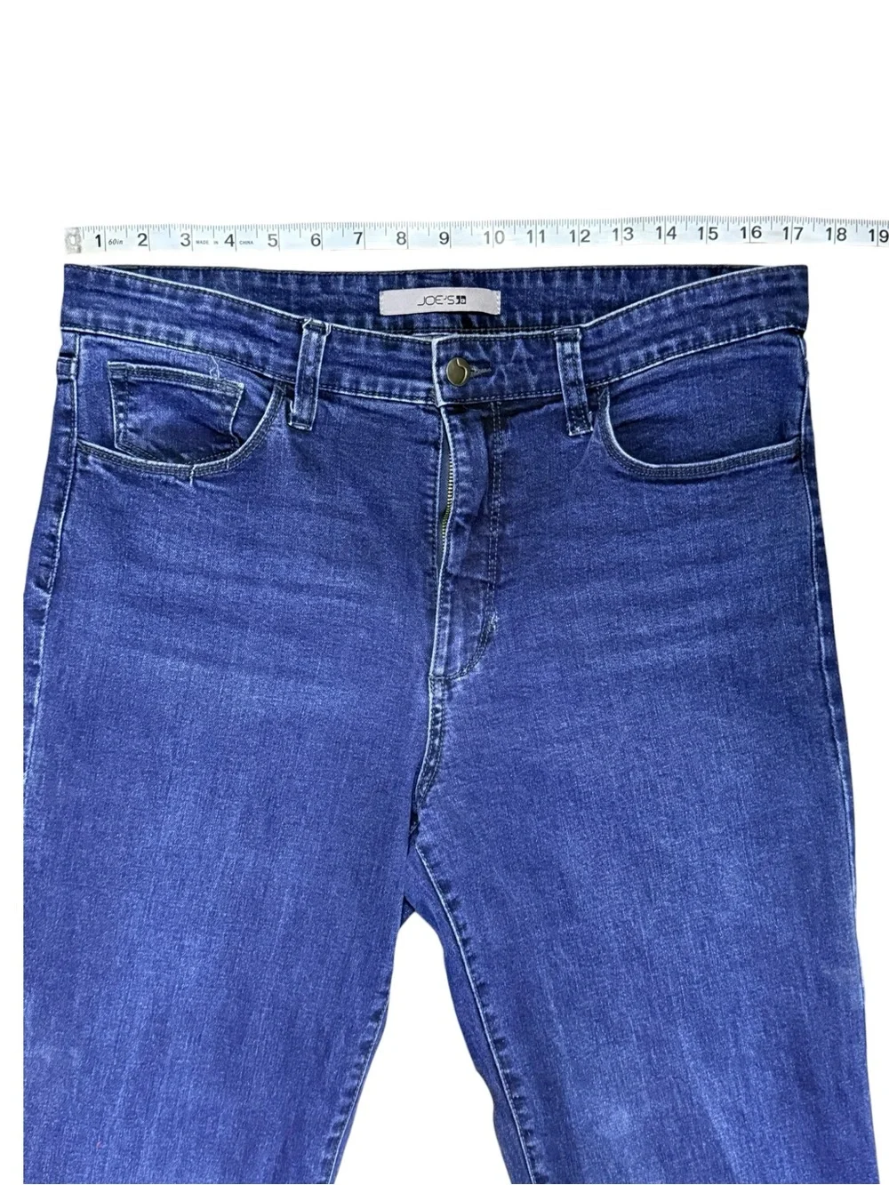Joe’s Jeans High Rise Kick Flare Jeans Size 32 Dark Wash Raw Hem Stretch Denim
